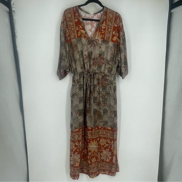 Anthropologie Orange and Gray Maxi Dress - Picture 4 of 10